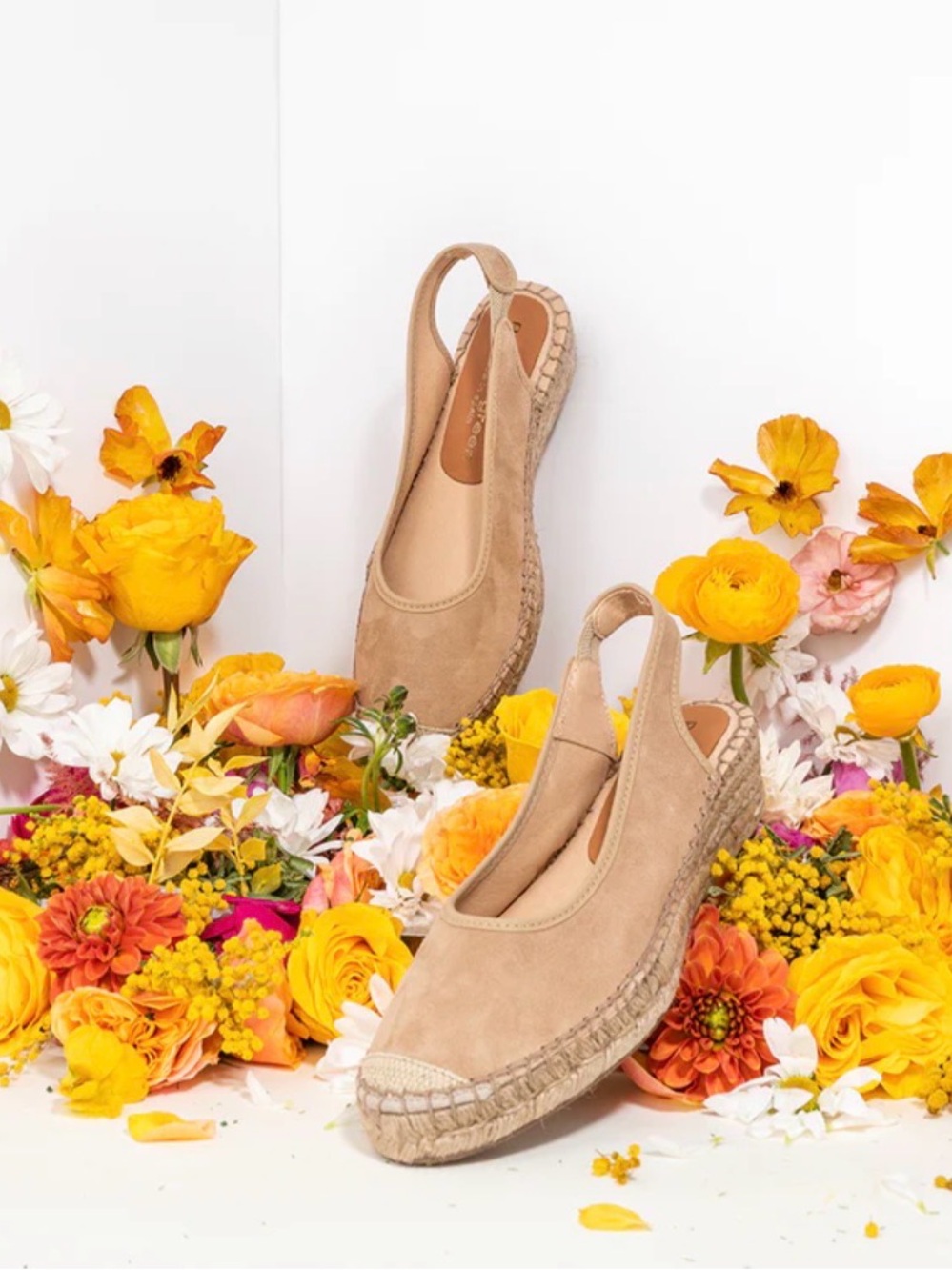 Patricia Green Tan Espadrille Slingback Flats